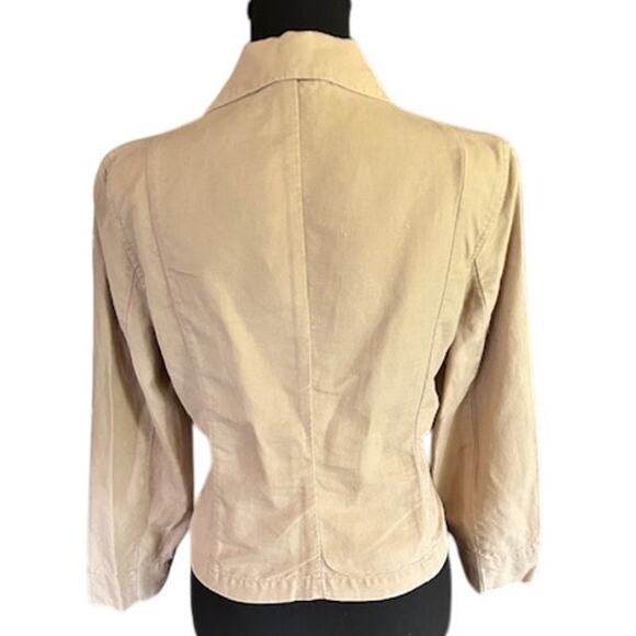 GAP Women’s Beige Linen Cotton Blazer Jacket Size 12 Y2K - Picture 3 of 6